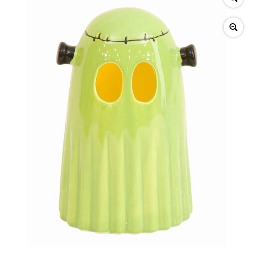 Goblin & Ghoul Green Halloween Light-Up Ghost Frankenstein Figurine NWT 10”